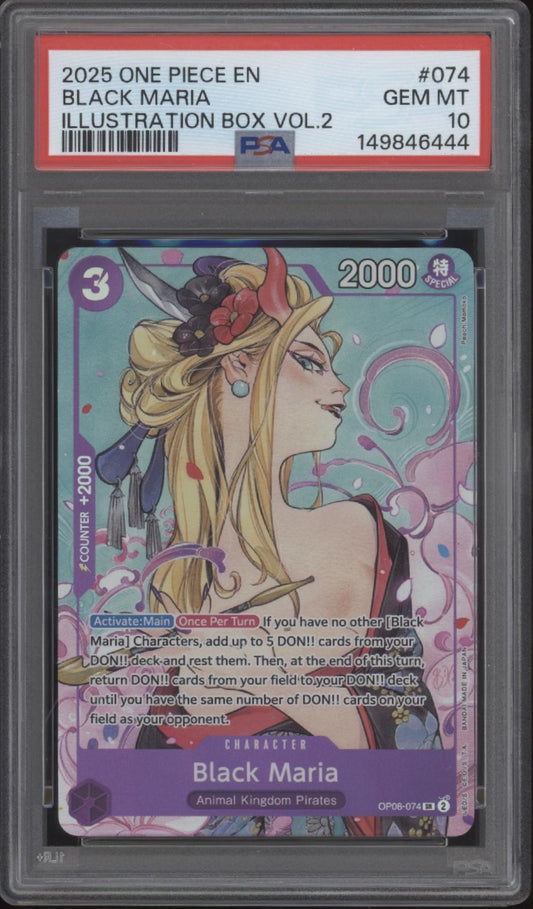 Black Maria One Piece Card Game Illustration Box Vol 2 #074 PSA 10