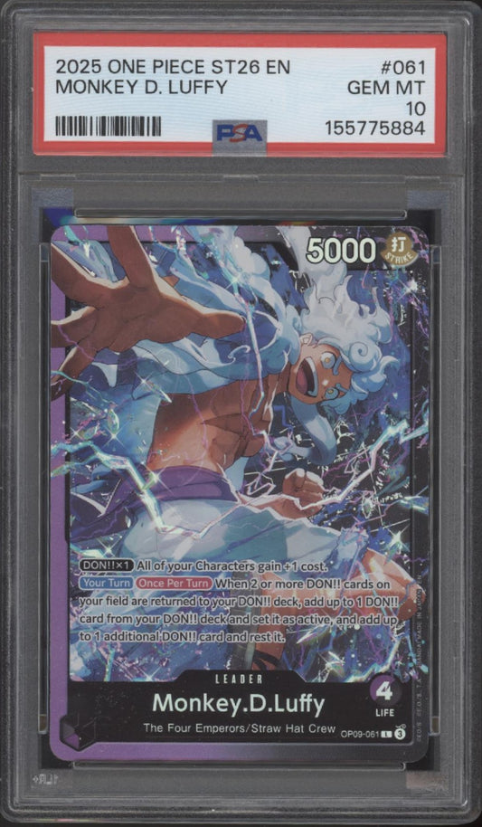Monkey D Luffy One Piece Card Game ST26 #061 PSA 10