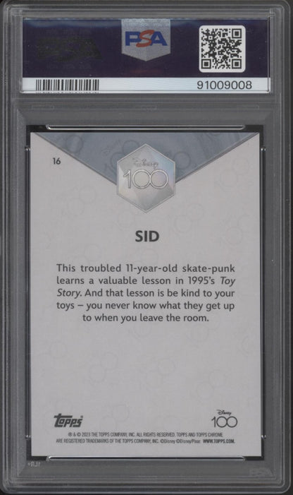 Sid 2023 Topps Chrome Disney 100 Year Diamond Refractor 033/100 #16 PSA 10
