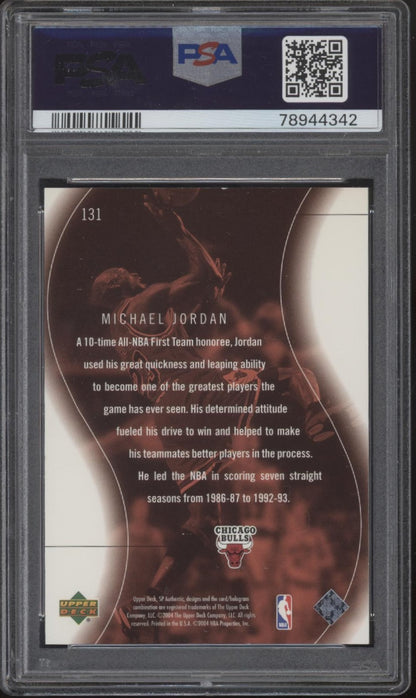 Michael Jordan 2003-04 Upper Deck SP Authentic Spectaculars 0887/3999 #131 PSA 8