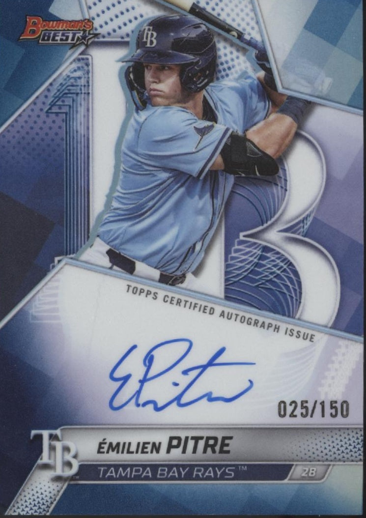 Emilien Pitre 2025 Bowman's Best Blue Refractor Auto 025/150 #B25-EP