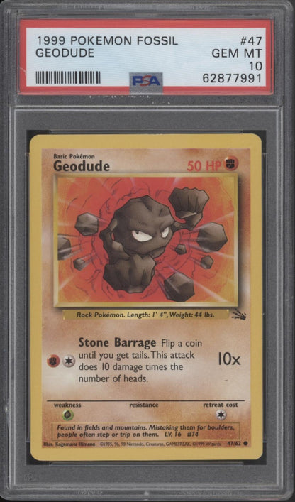 Geodude Pokemon Fossil #47 PSA 10