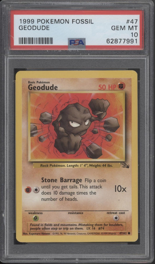 Geodude Pokemon Fossil #47 PSA 10