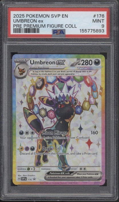 Umbreon ex Pokemon Prismatic Evolutions Premium Figure Collection #176 PSA 9 #2