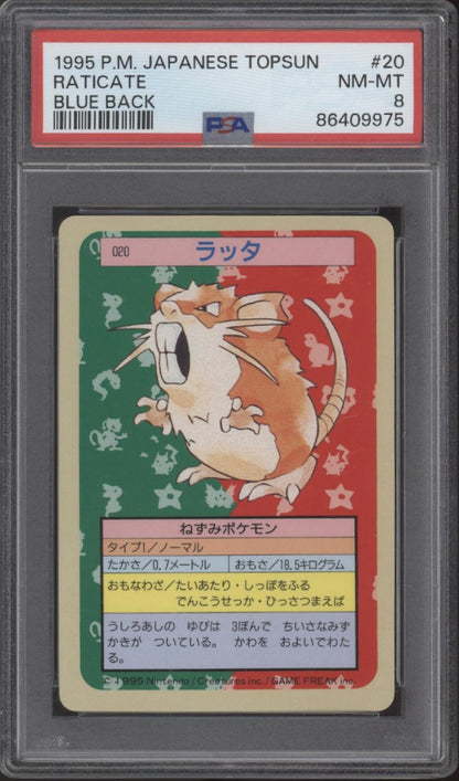 Raticate Pokemon Topsun Blue Back #20 PSA 8