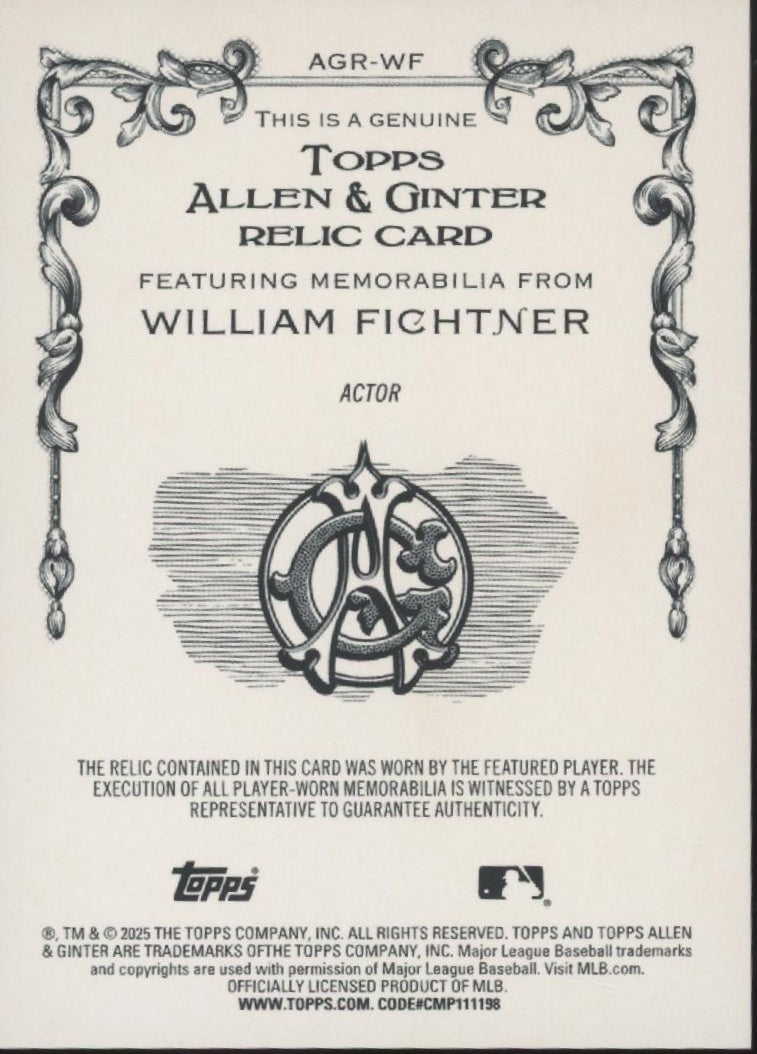 William Fichtner 2025 Topps Allen & Ginter Swatch #AGR-WF