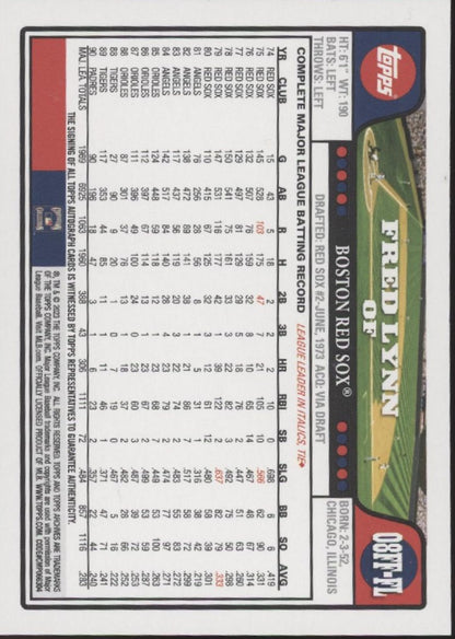 Fred Lynn 2023 Topps Archives Fan Favorites Auto #08FF-FL