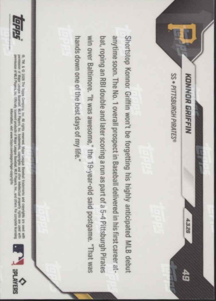 Konnor Griffin 2026 Topps Now RC #49 #5