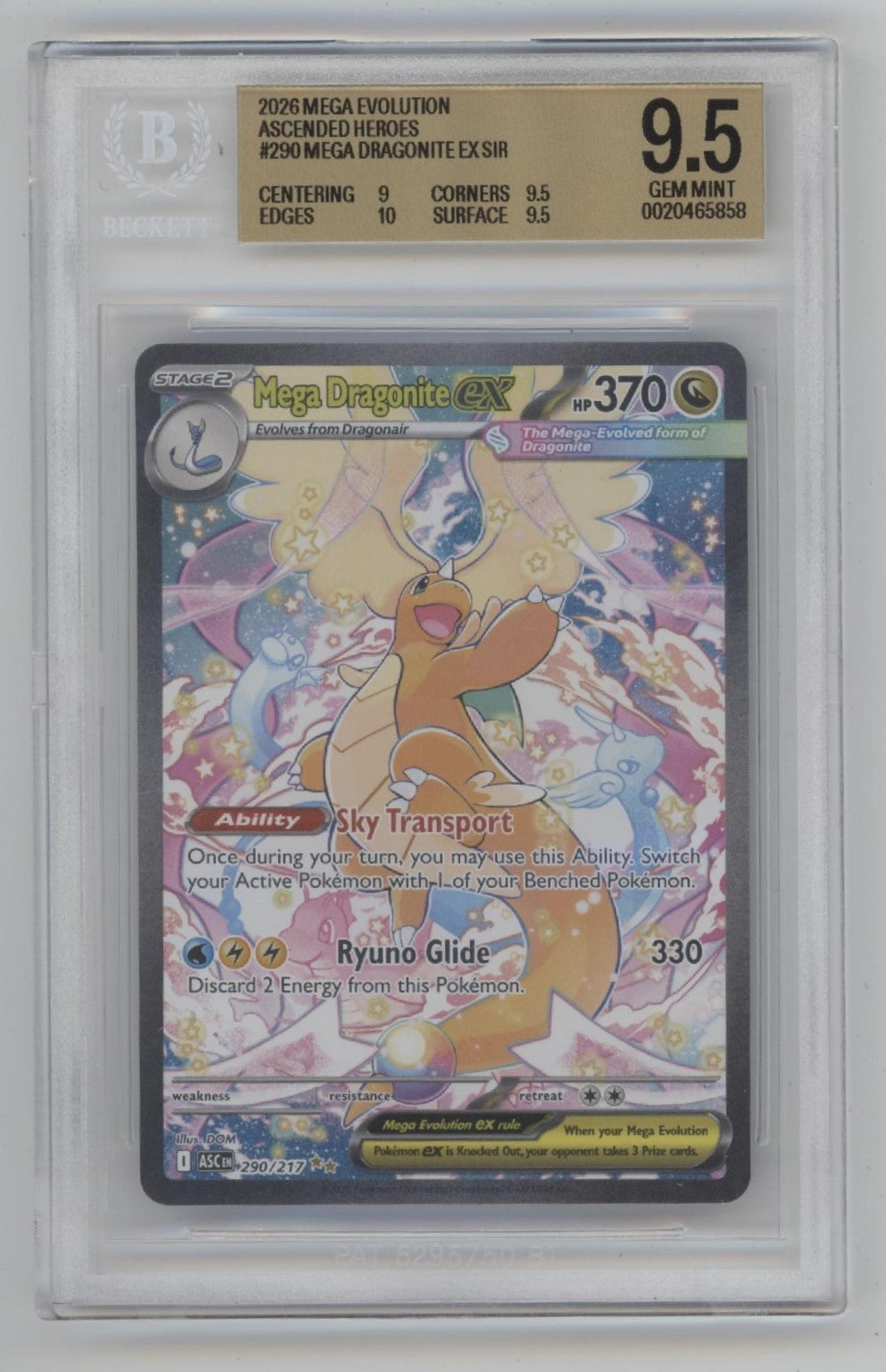 Mega Dragonite ex Pokemon Ascended Heroes Special Illustration Rare BGS 9.5、Collector Store LLC Gaming、kayou