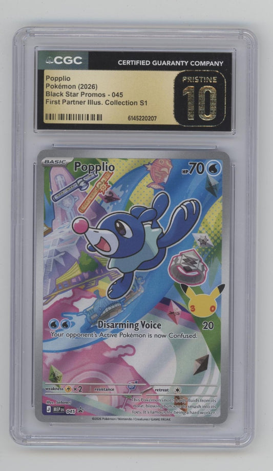 Popplio Pokemon First Partner Illustration Collection S1 Promo CGC 10 Pristine
