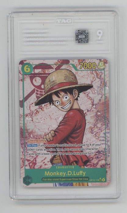 Monkey D Luffy One Piece Card Game Carrying On His Will Alternate Art #118 TAG 9