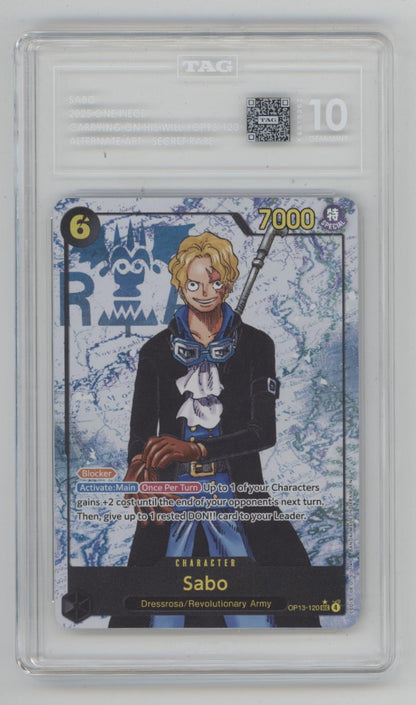 Sabo One Piece Card Game Carrying On His Will Alternate Art #120 TAG 10
