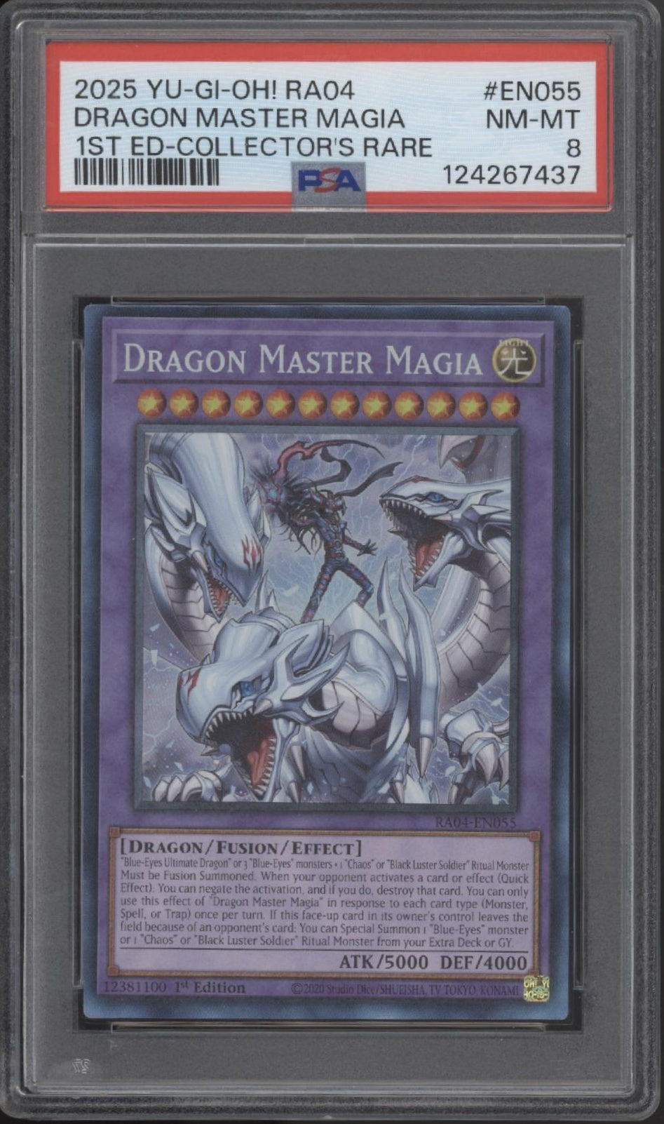 Dragon Master Magia Yu-Gi-Oh! RA04 1st Edition Collector's Rare #EN055 PSA 8