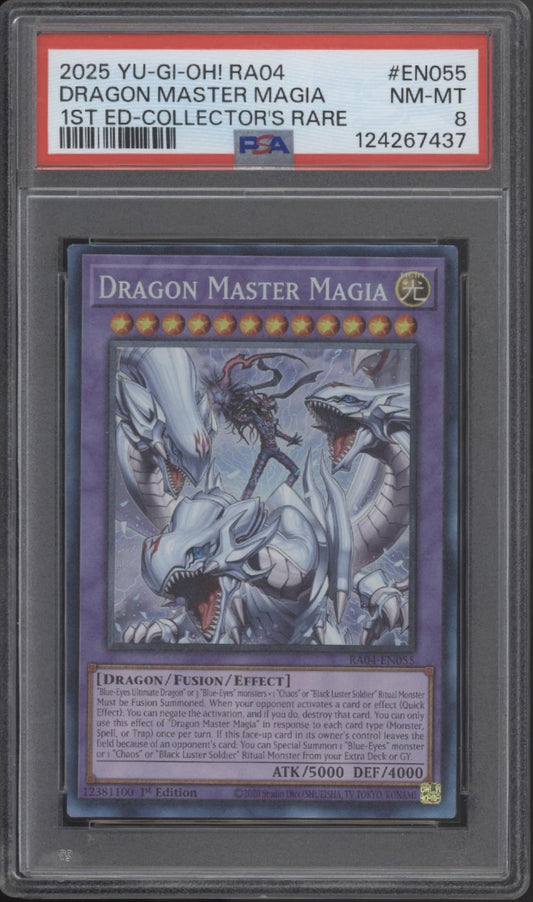 Dragon Master Magia Yu-Gi-Oh! RA04 1st Edition Collector's Rare #EN055 PSA 8