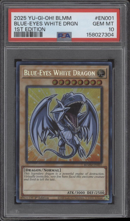 Blue-Eyes White Dragon Yu-Gi-Oh! BLMM 1st Edition #EN001 PSA 10