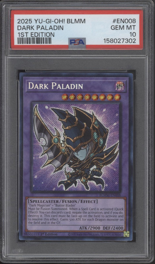 Dark Paladin Yu-Gi-Oh! BLMM 1st Edition #EN008 PSA 10