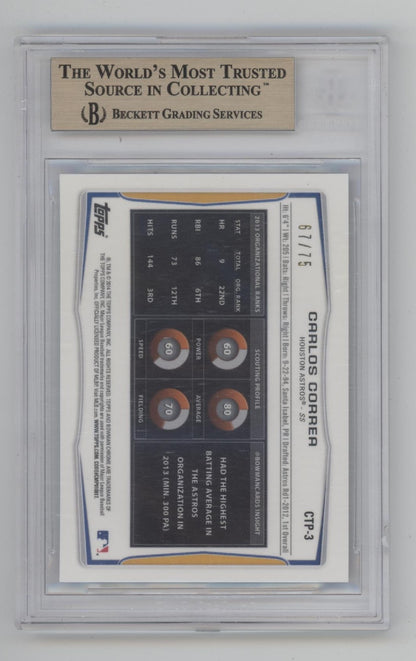 Carlos Correa 2014 Bowman Chrome Draft Top Prospects Black Refractor BGS 9.5