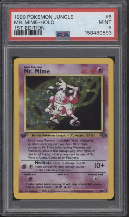 Mr. Mime Pokemon Jungle Holo 1st Edition #6 PSA 9