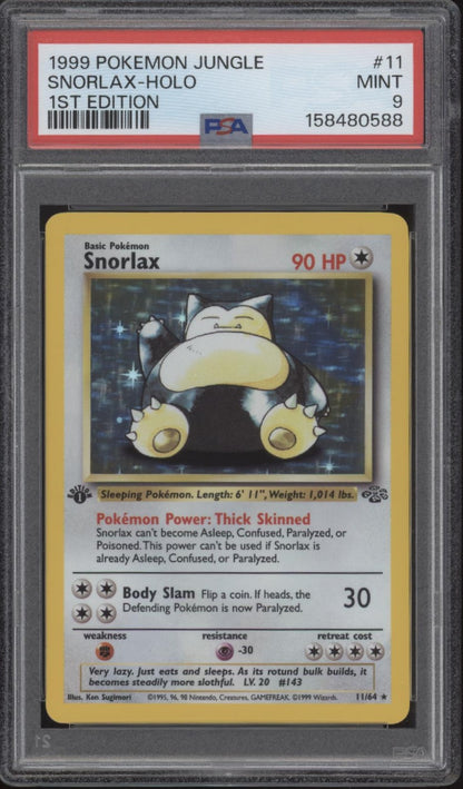 Snorlax Pokemon Jungle Holo 1st Edition #11 PSA 9