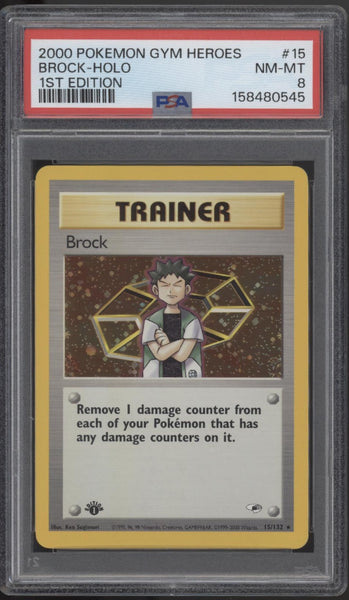 holographic brock trainer card (Genetic Apex #271/226, 2-Stars) 107/108 / Ultra Rare Card Type / HP / Stage BROCK HOLO CGC 3.5 1998