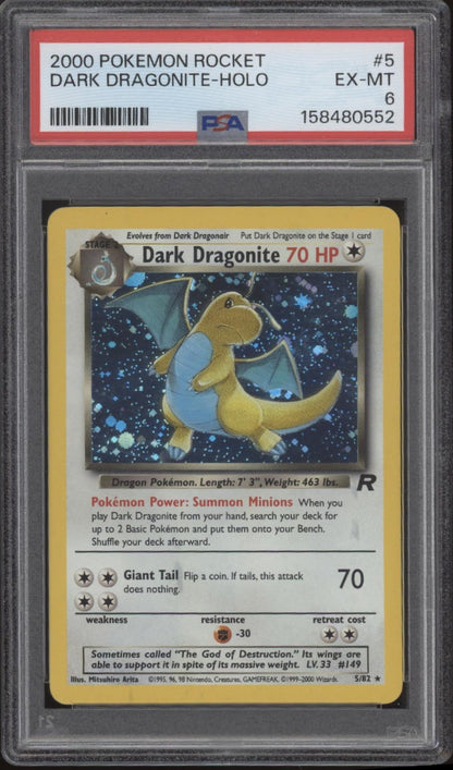 Dark Dragonite Pokemon Team Rocket Holo #5 PSA 6