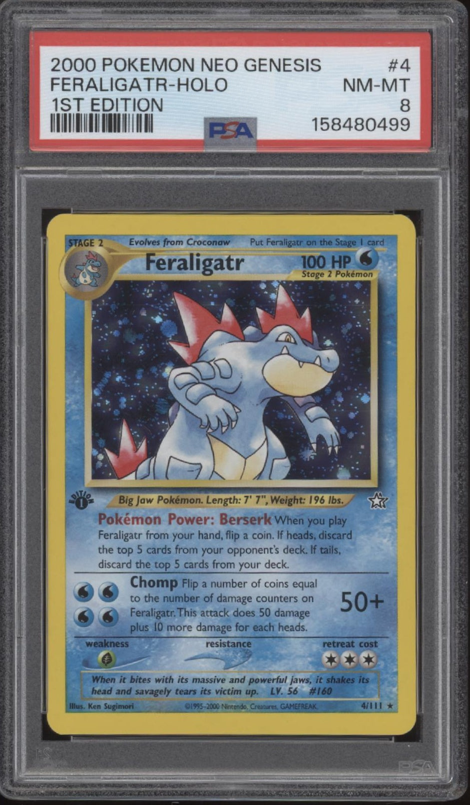 Feraligatr Pokemon Neo Genesis Holo 1st Edition #4 PSA 8、Collector Store LLC Gaming、kayou