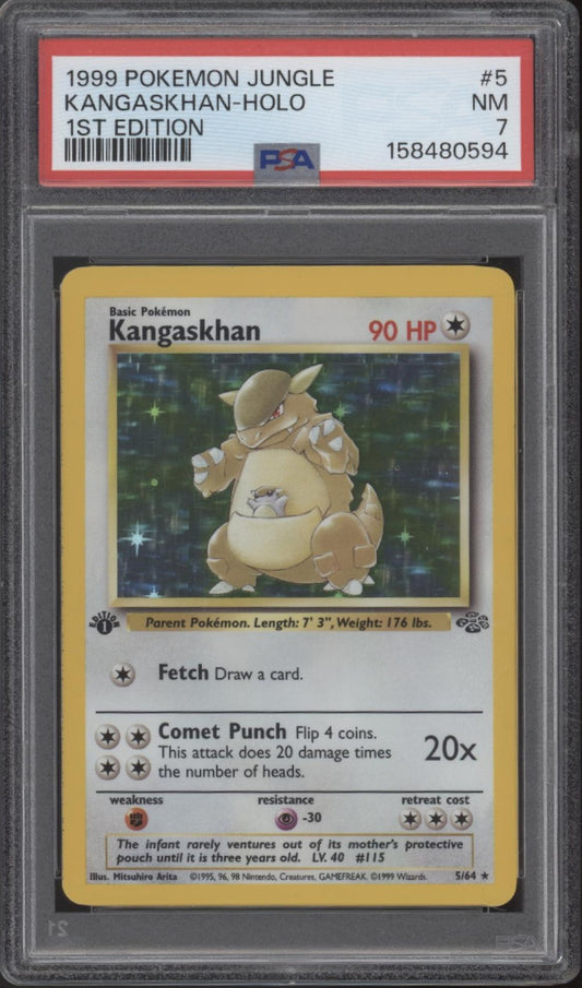 Kangaskhan Pokemon Jungle Holo 1st Edition #5 PSA 7