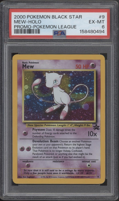 Mew Pokemon League Black Star Promo Holo #9 PSA 6