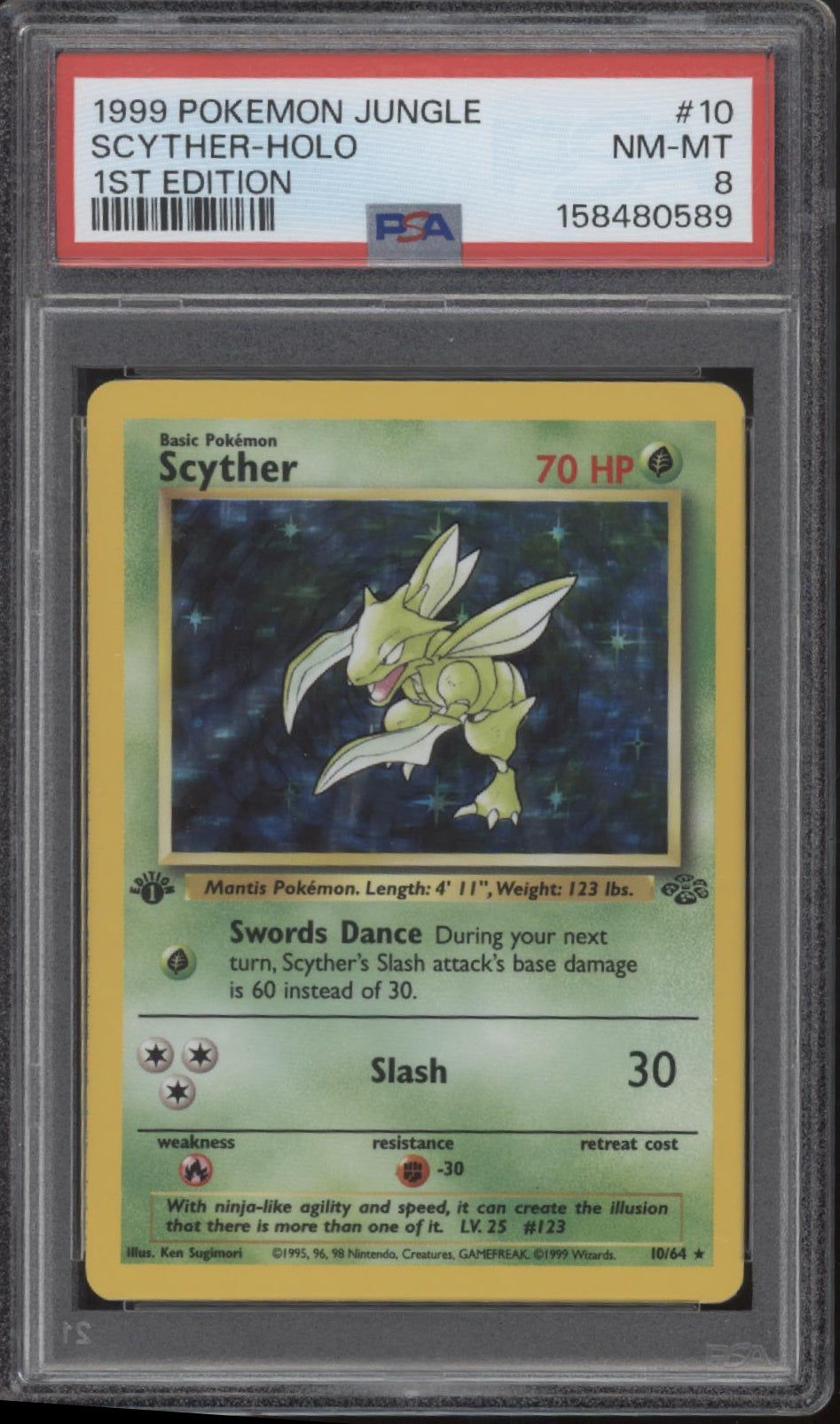 Scyther Pokemon Jungle Holo 1st Edition #10 PSA 8、Collector Store LLC Gaming、kayou