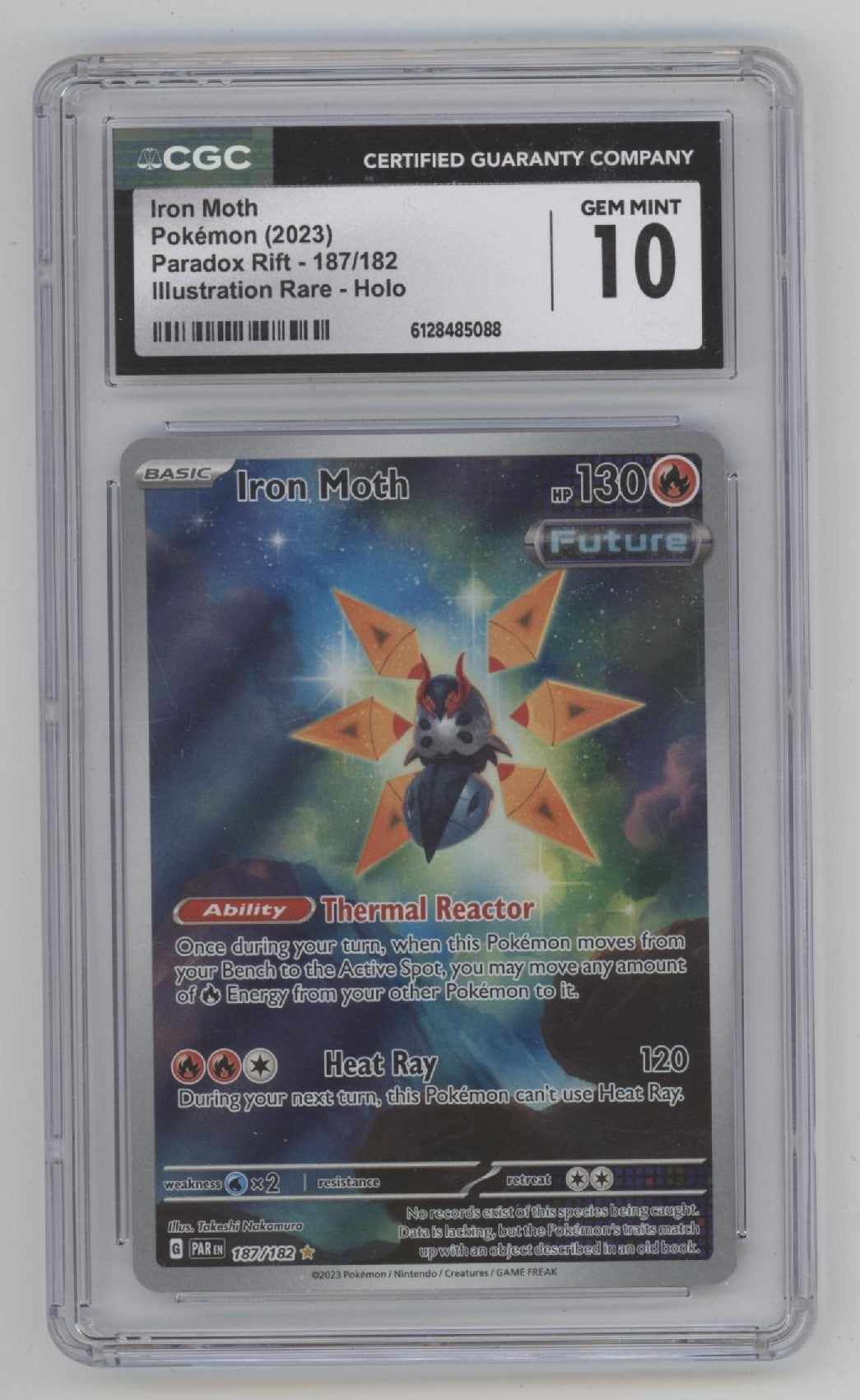 Iron Moth Pokemon Paradox Rift Illustration Rare Holo #187 CGC 10