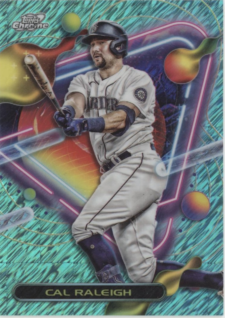 Cal Raleigh 2023 Topps Chrome Cosmic Aqua Equinox Refractor 107/199 #192