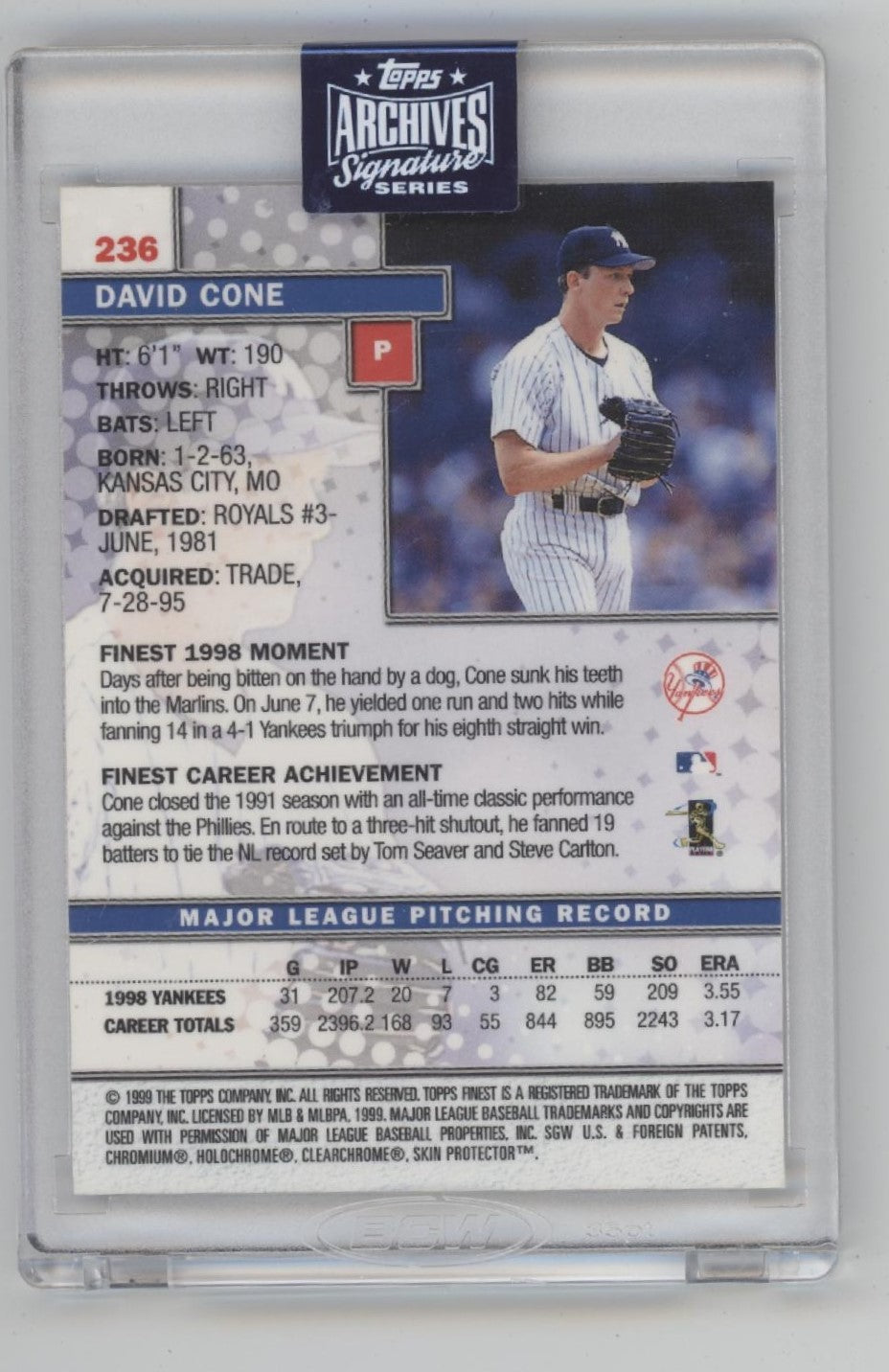 David Cone 2020 Topps Archives Signature Series Auto 06/77 #236