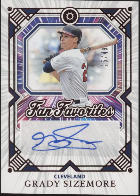 Grady Sizemore 2025 Panini Boys of Summer Fan Favorites Red Auto 25/49 #2