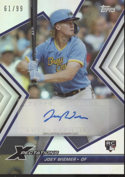 Joey Wiemer 2023 Topps Xpectations RC Auto 61/99 #XA-JW
