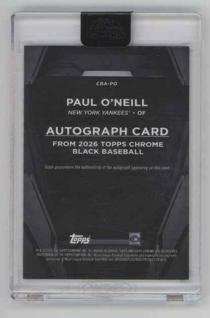 Paul O'Neill 2026 Topps Chrome Black Blue Refractor Auto #CBA-PO