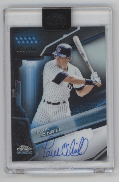 Paul O'Neill 2026 Topps Chrome Black Blue Refractor Auto #CBA-PO