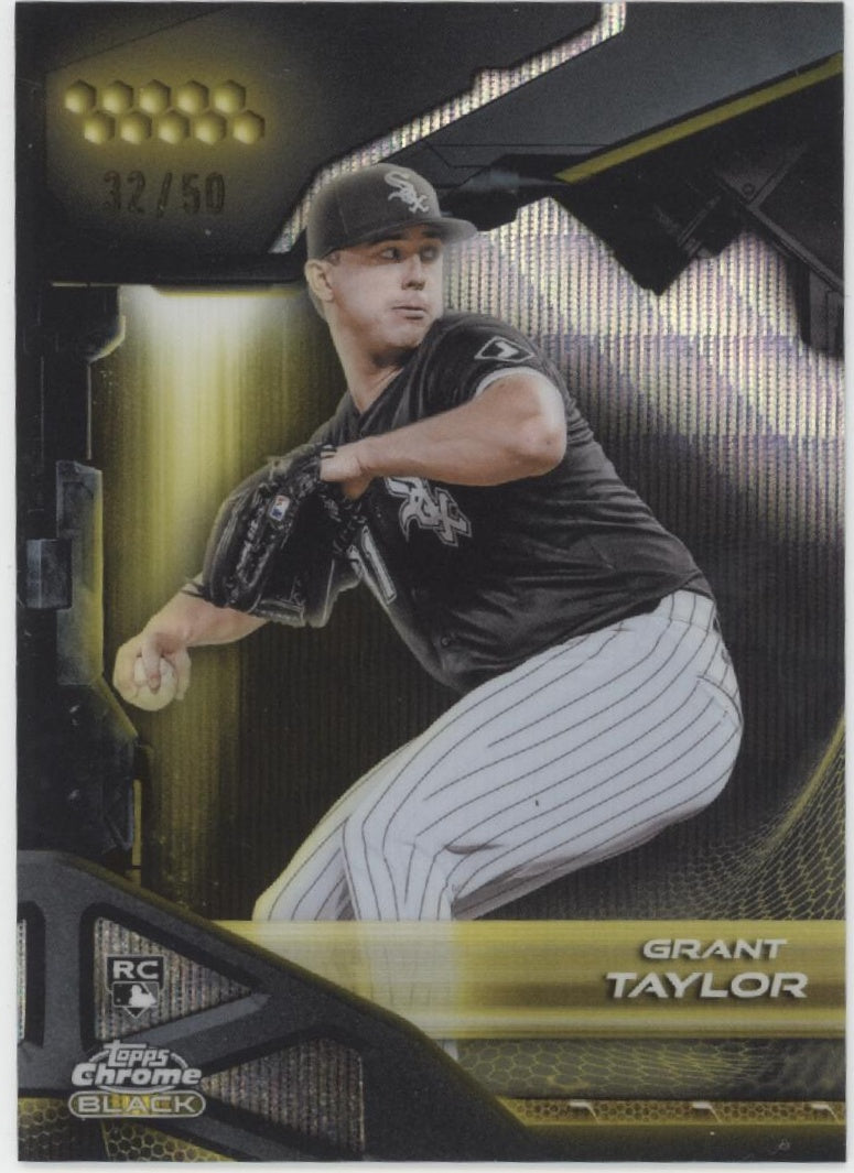 Grant Taylor 2025 Topps Chrome Black Wave Refractor RC 32/50 #190