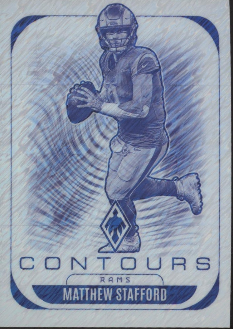 Matthew Stafford 2025 Panini Phoenix Contours White Shimmer SSP #19