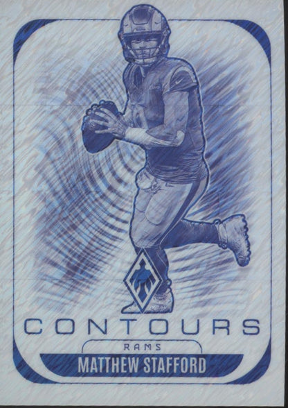 Matthew Stafford 2025 Panini Phoenix Contours White Shimmer SSP #19