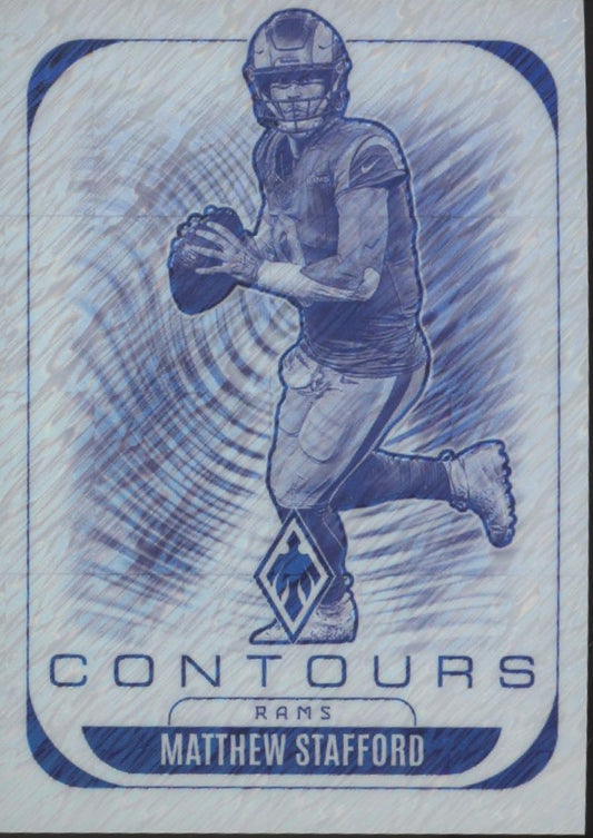 Matthew Stafford 2025 Panini Phoenix Contours White Shimmer SSP #19
