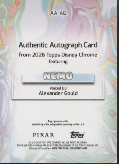 Alexander Gould as Nemo 2026 Topps Chrome Disney Auto #AA-AG