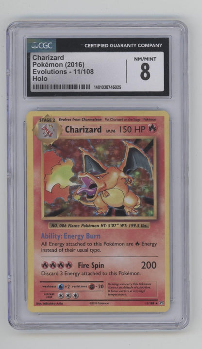 Charizard Pokemon Evolutions Holo #11 CGC 8