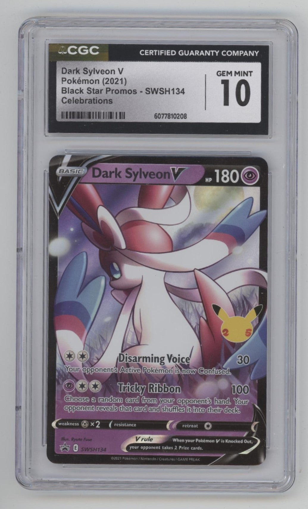 Dark Sylveon V Pokemon Celebrations Black Star Promo #SWSH134 CGC 10