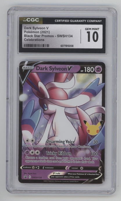 Dark Sylveon V Pokemon Celebrations Black Star Promo #SWSH134 CGC 10