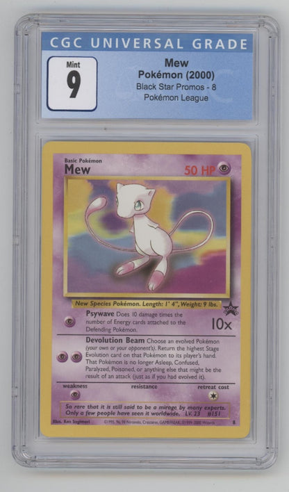 Mew Pokemon League Black Star Promo #8 CGC 9