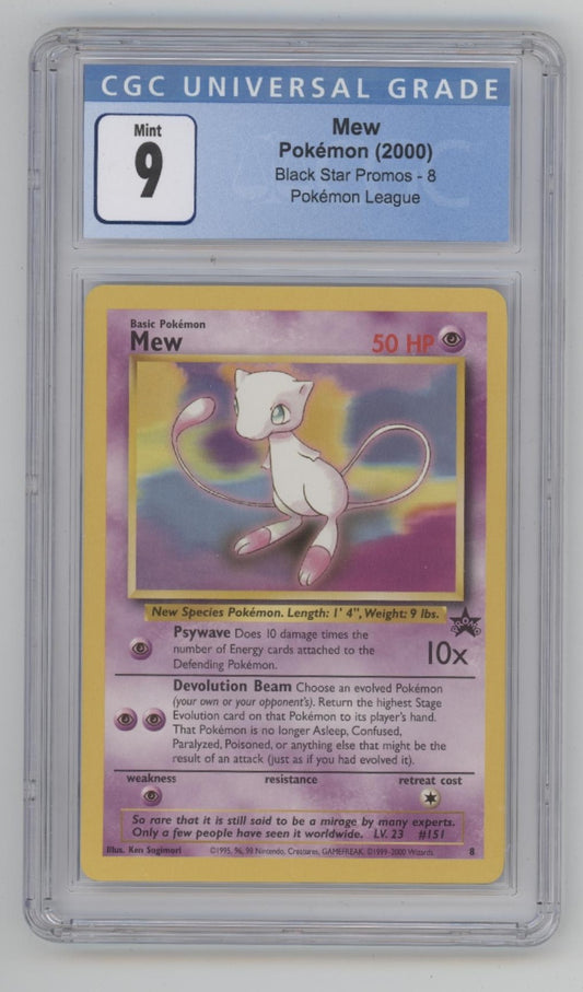 Mew Pokemon League Black Star Promo #8 CGC 9