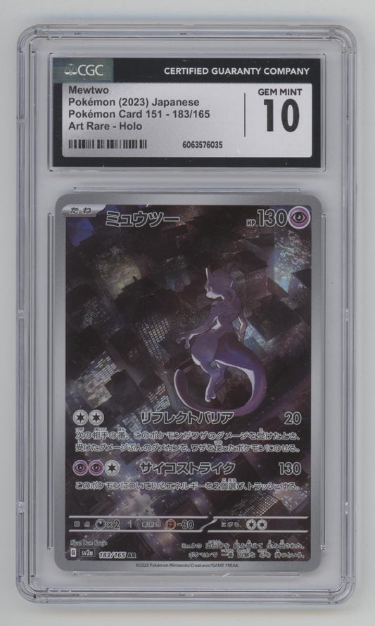 Mewtwo Pokemon 151 Art Rare Holo Japanese #183 CGC 10 #1