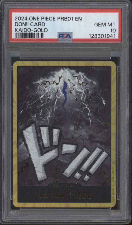 Don!! Card One Piece Card Game PRB01 Kaido Gold PSA 10