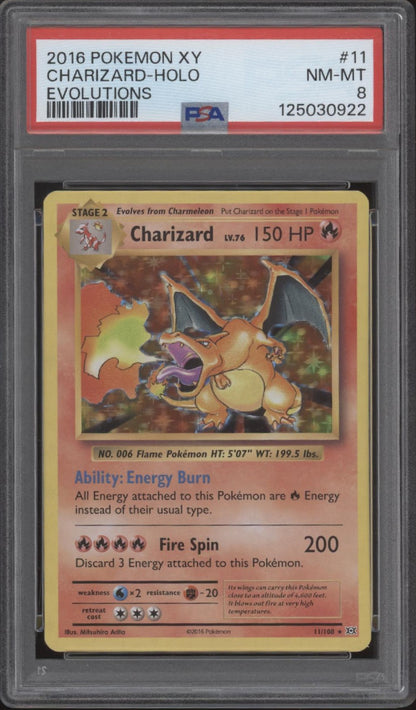 Charizard Pokemon Evolutions Holo #11 PSA 8