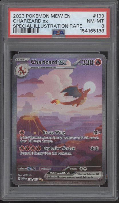 Charizard ex Pokemon 151 Special Illustration Rare #199 PSA 8